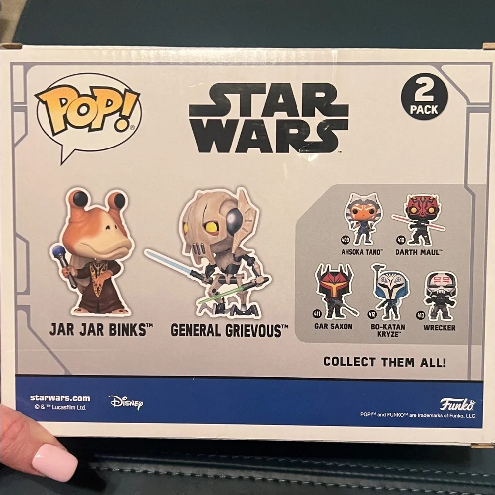 NEW IN BOX, FUNKO POP STARWARS, JAR JAR BINKS VS. GENERAL GRIVEOUS BOBBLEHEADS - Picture 4 of 4